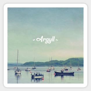 Argyll Coastline With Boats Sticker